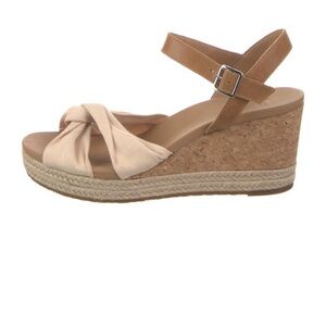 UGG Knotted Espadrille Wedge Sandals in Light Pink-Tan